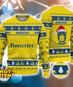 Brøndby IF 3D Ugly Christmas  Sweater For Men And Women Sport Fans