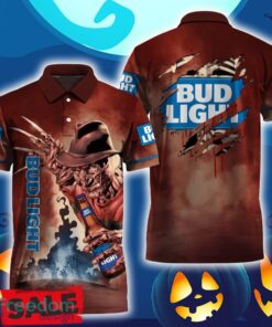 Bud Light Halloween Freddy Krueger Polo Shirt For Men Women Gift Christmas Holidays