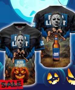 Bud Light Halloween Michael Myers Baseball Jersey Shirt New All Over Print