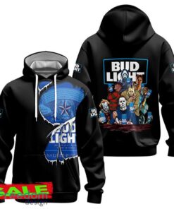 Bud Light Horror Halloween Characters Hoodie Zip Hoodie Holiday For Men Women Gift Christmas