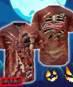Budweiser Beer Halloween Freddy Krueger Baseball Jersey Shirt New All Over Print Budweiser Beer Halloween Freddy Krueger Baseball Jersey Shirt New All Over Print