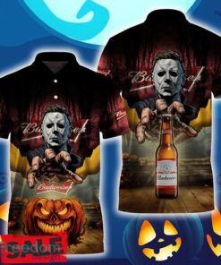 Budweiser Beer Halloween Michael Myers Polo Shirt For Men Women Gift Christmas Holidays