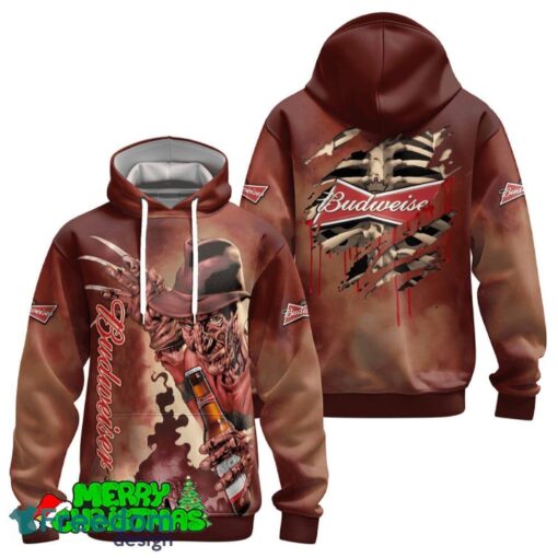 Budweiser Halloween Freddy Krueger Hoodie Zip Hoodie For Men Women Gift Halloween - Budweiser Halloween Freddy Krueger Hoodie & Zip Hoodie_2