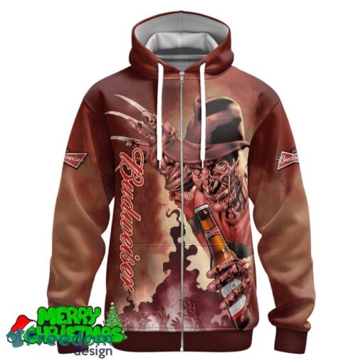 Budweiser Halloween Freddy Krueger Hoodie Zip Hoodie For Men Women Gift Halloween - Budweiser Halloween Freddy Krueger Hoodie & Zip Hoodie_5