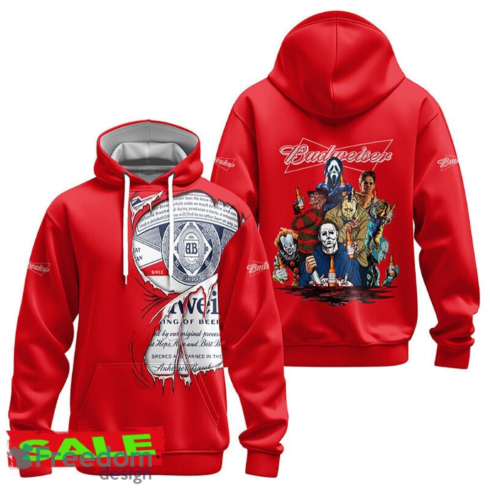 Budweiser Horror Halloween Characters Hoodie Zip Hoodie Apparel For Men Women Gift Christmas image Budweiser Horror Halloween Characters Hoodie Zip Hoodie Apparel For Men Women Gift Christmas - Budweiser Horror Halloween Characters Hoodie Zip Hoodie Apparel For Men Women Gift Christmas