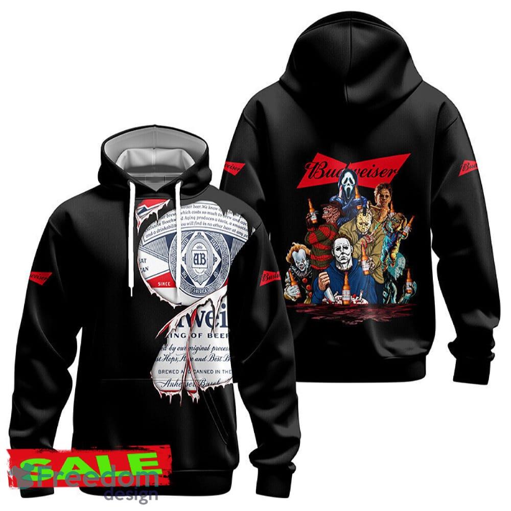 Budweiser Horror Halloween Characters Hoodie Zip Hoodie Winter For Men Women Gift Christmas image Budweiser Horror Halloween Characters Hoodie Zip Hoodie Winter For Men Women Gift Christmas - Budweiser Horror Halloween Characters Hoodie Zip Hoodie Winter For Men Women Gift Christmas