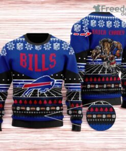 Buffalo Bills Ugly Sweater Mascot NFL Christmas Gifts for big fans