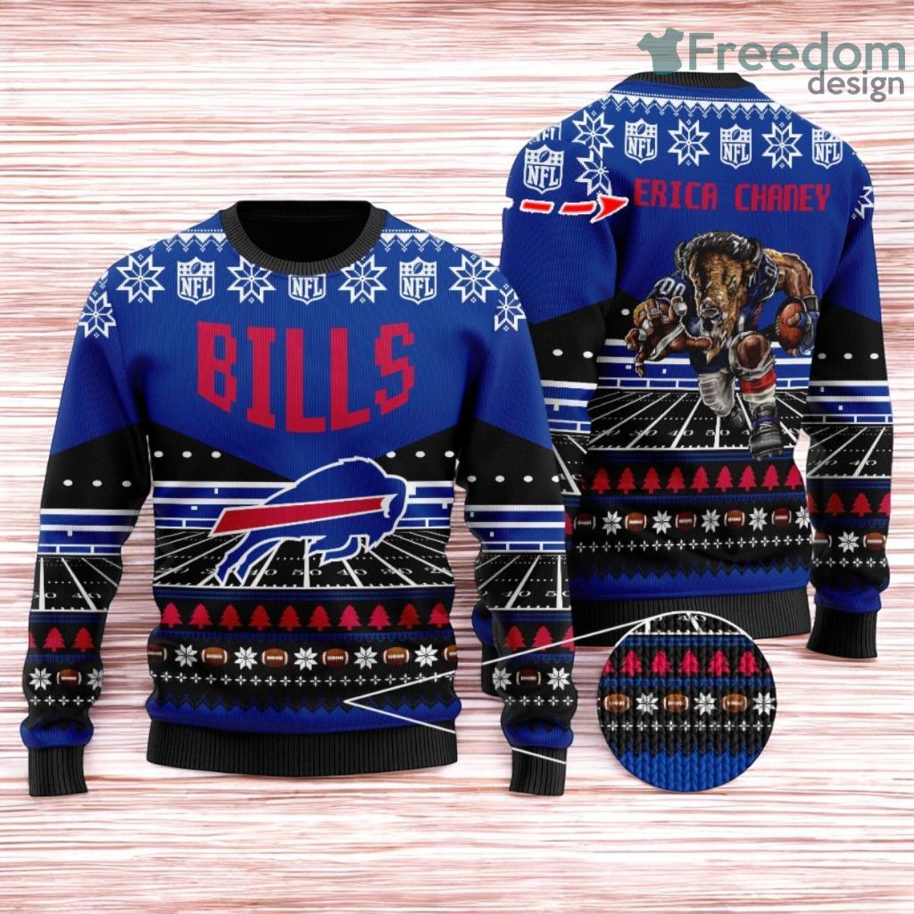 Buffalo Bills Ugly Sweater Mascot NFL Christmas Gifts for big fans image Buffalo Bills Ugly Sweater Mascot NFL Christmas Gifts for big fans Product Photo 1