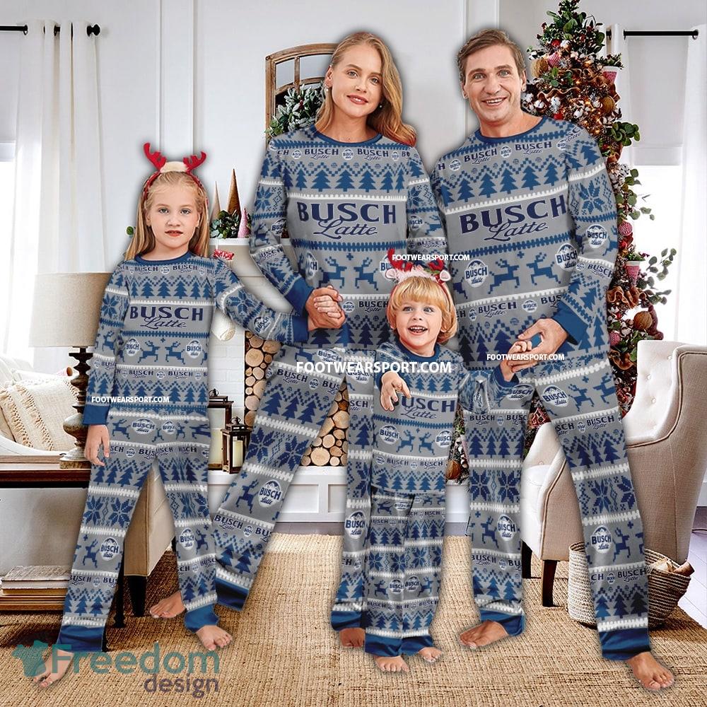 Busch Latte Beer Logo Pattern Pajamas Set Ugly Christmas Family image Busch Latte Beer Logo Pattern Pajamas Set Ugly Christmas Family - Busch Latte Beer Logo Pattern Pajamas Set Ugly Christmas Family