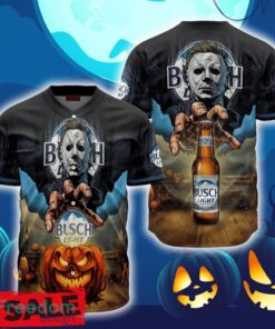 Busch Light Halloween Michael Myers Baseball Jersey Shirt New All Over Print