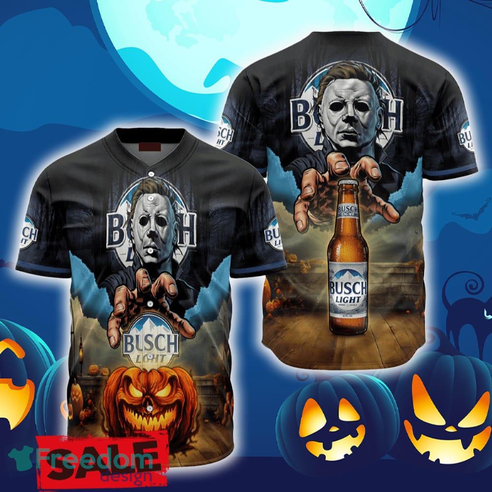 Busch Light Halloween Michael Myers Baseball Jersey Shirt New All Over Print image Busch Light Halloween Michael Myers Baseball Jersey Shirt New All Over Print - Busch Light Halloween Michael Myers Baseball Jersey Shirt New All Over Print
