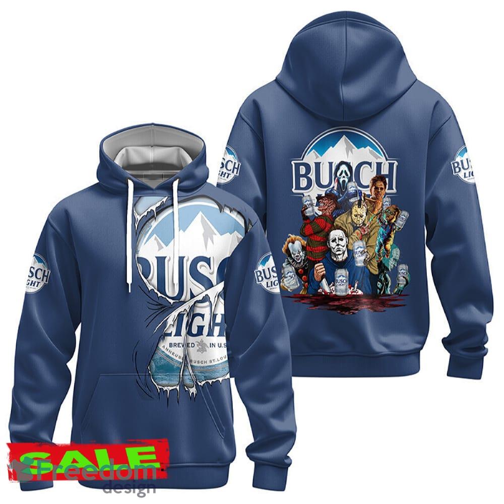 Busch Light Horror Halloween Characters Hoodie Zip Hoodie Trendy For Men Women Gift Christmas image Busch Light Horror Halloween Characters Hoodie Zip Hoodie Trendy For Men Women Gift Christmas - Busch Light Horror Halloween Characters Hoodie Zip Hoodie Trendy For Men Women Gift Christmas