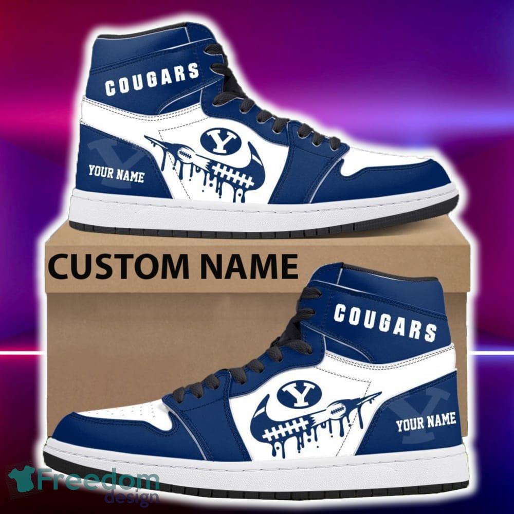 BYU Cougars Air Jordan Hightop Shoes New Custom Name For Fans Gift Sneaker image BYU Cougars Air Jordan Hightop Shoes New Custom Name For Fans Gift Sneaker - BYU Cougars Air Jordan Hightop Shoes Photo 4