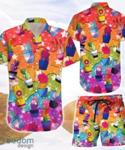 Cactus LGBT Flag Rainbow Pride Hawaiian Shirt and Shorts