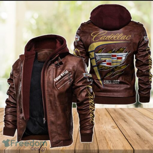 Cadillac 2D Leather Jacket For Men Custom Name Special Gift Ideas Product Photo 2