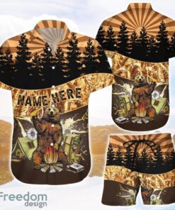 Camping And Beer Funny Custom Gifts Unisex 3D Printing Hawaiian Shirt