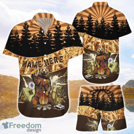 Camping And Beer Funny Custom Gifts Unisex 3D Printing Hawaiian Shirt Product Photo 1