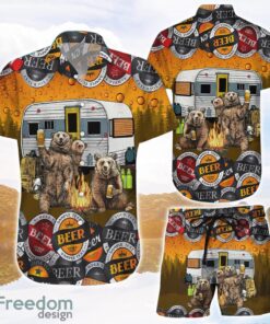 Camping Bear Family Gifts Unisex Hawaiian Shirt and Shorts