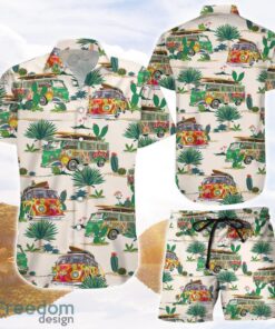 Camping Hawaiian Shirt Hippie Vans Trip Cactus Tropical 3D Printing Hawaiian Shirt Best Gift