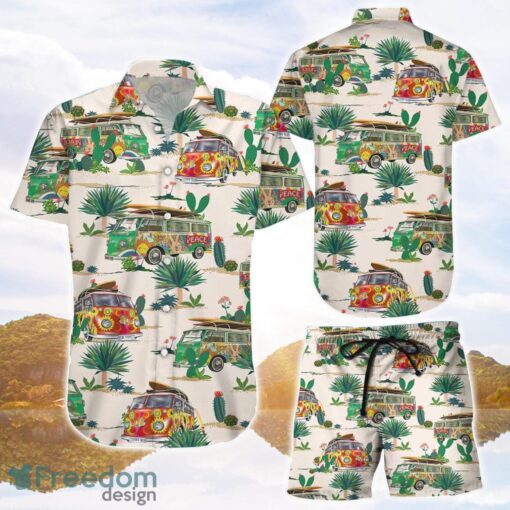 Camping Hawaiian Shirt Hippie Vans Trip Cactus Tropical 3D Printing Hawaiian Shirt Best Gift Product Photo 1