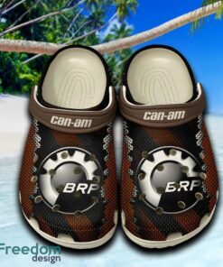 Can Am Edgy Clogs Shoes Brown Beach Logo Car For Fans Hot Holidays Gift Clogs Shoes