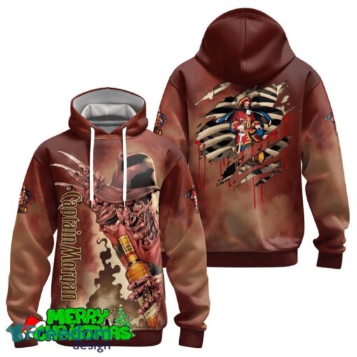 Captain Morgan Halloween Freddy Krueger Hoodie Zip Hoodie For Men Women Gift Halloween - Captain Morgan Halloween Freddy Krueger Hoodie & Zip Hoodie_2