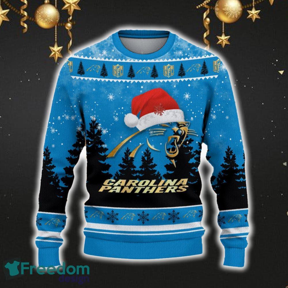 Carolina Panthers Car For Fans 3D Sweater Ugly Christmas Santa Hat Tree Gift For Men Women image Carolina Panthers Car For Fans 3D Sweater Ugly Christmas Santa Hat Tree Gift For Men Women - Carolina Panthers Ugly Christmas Sweater_2