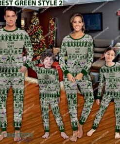 CC-137 Husky CC137 Ugly Christmas Aircraft Pajamas Set Gift Family - CC-137 Husky CC137 Aircraft Pajamas Set Family Photo Green