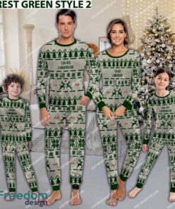 CH-113 Labrador CH113 Aircraft Ugly Christmas Pajamas Set Family Gift Family - CH-113 Labrador CH113 Aircraft Pajamas Set Family Photo Green