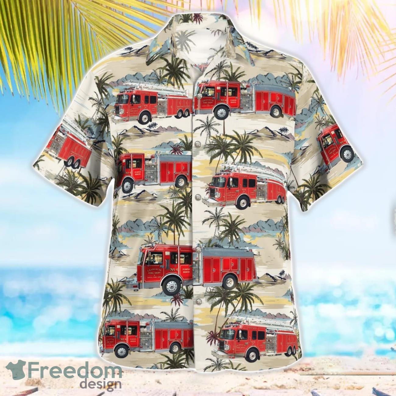 Charlotte, Eaton County, Michigan, Charlotte Fire Department Hawaiian Shirt Beach Shirt For Men And Women image Charlotte, Eaton County, Michigan, Charlotte Fire Department Hawaiian Shirt Beach Shirt For Men And Women Product Photo 3