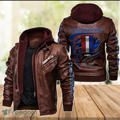 Chevrolet Camaro 2D Leather Jacket For Men Custom Name Special Gift Ideas Product Photo 2