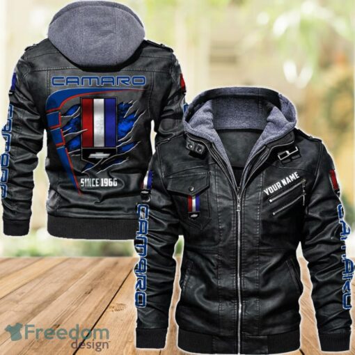 Chevrolet Camaro 2D Leather Jacket For Men Custom Name Special Gift Ideas Product Photo 1