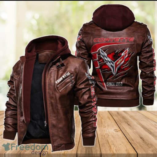 Chevrolet Corvette 2D Leather Jacket For Men Custom Name Special Gift Ideas Product Photo 2