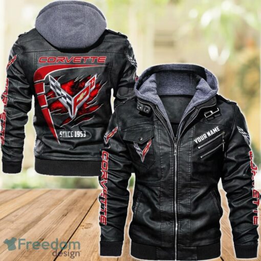 Chevrolet Corvette 2D Leather Jacket For Men Custom Name Special Gift Ideas Product Photo 1