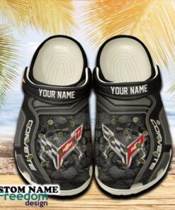Chevrolet Corvette Car 3D Clog Shoes Gray Color For Men Women Gift Fans Summer Custom Name