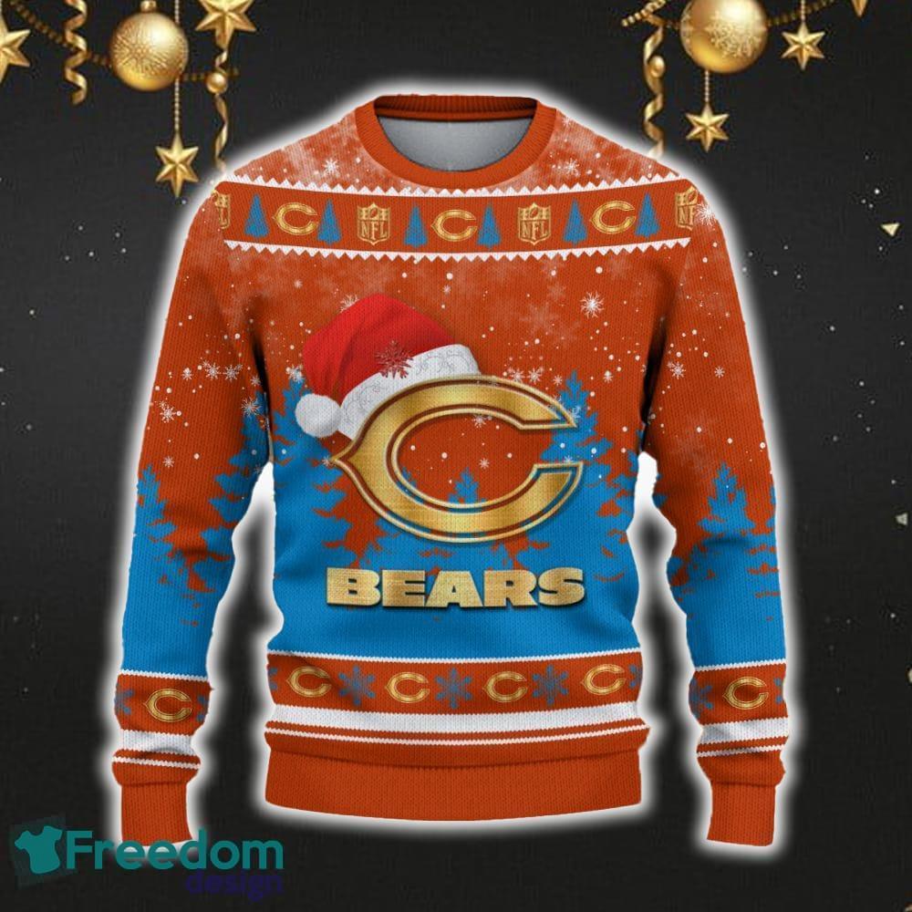 Chicago Bears Car For Fans 3D Sweater Ugly Christmas Santa Hat Tree Gift For Men Women image Chicago Bears Car For Fans 3D Sweater Ugly Christmas Santa Hat Tree Gift For Men Women - Chicago Bears Ugly Christmas Sweater_2
