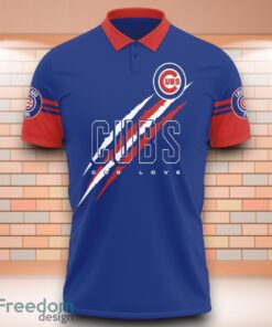 Chicago Cubs MLB Cub Love 3D Polo Shirt With Claws Pattern Product Photo 2