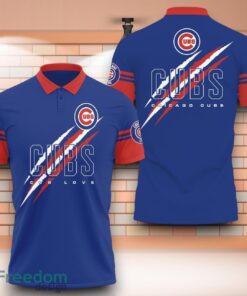 Chicago Cubs MLB Cub Love 3D Polo Shirt With Claws Pattern