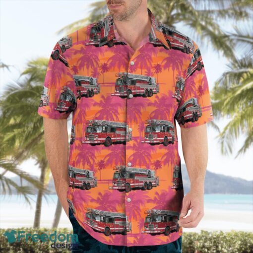 Chicago Fire Department CFD Illinois Truck Summer Hawaiian Shirt Product Photo 4