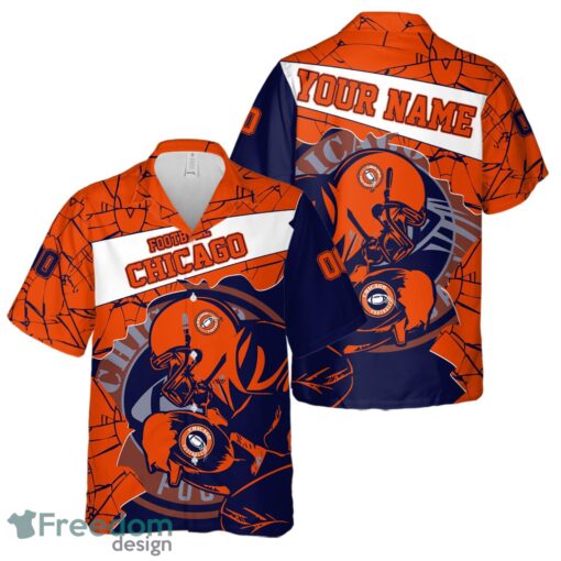 Chicago Football Team Personalized Name Number Hawaiian Shirt And Shorts Team Gift Product Photo 1