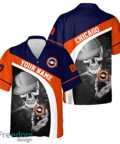 Chicago Hawaiian Shirt And Beach Shorts personalized name and number Skull Printed Halloween Gift Product Photo 2