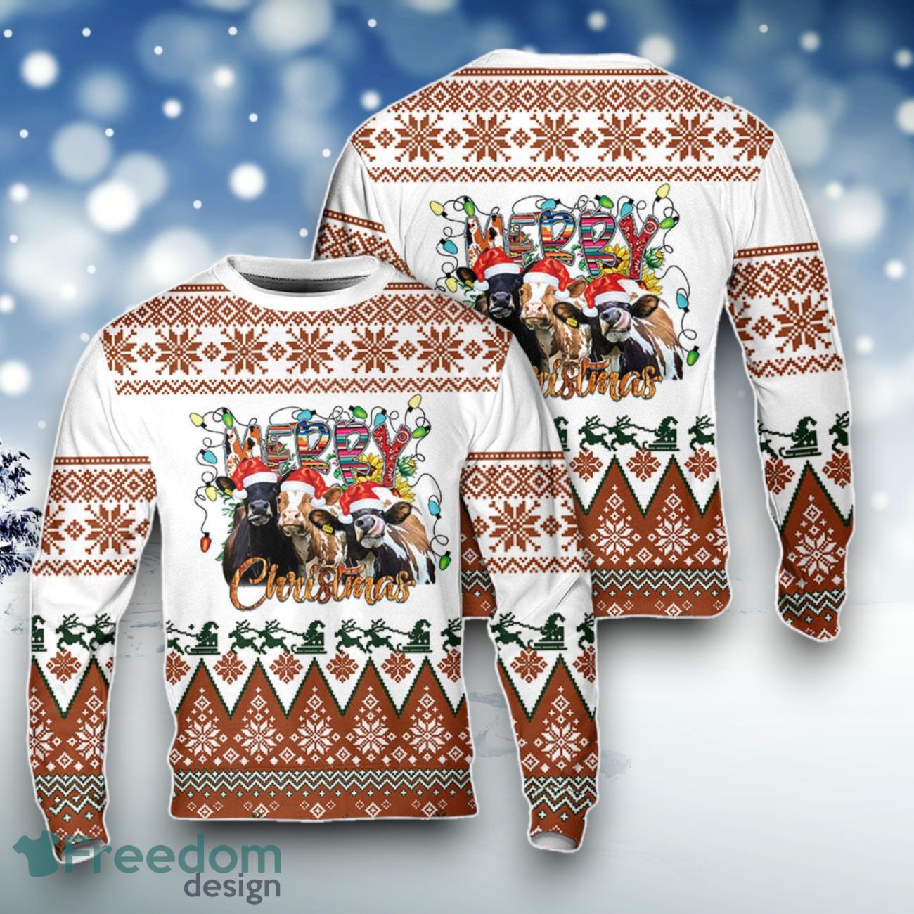 Christmas Cow Mooey Christmas Sweater For Men Women image Christmas Cow Mooey Christmas Sweater For Men Women Product Photo 1