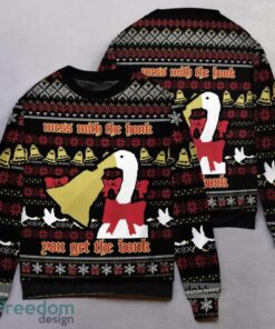 Christmas Duck Mess With The Honk You Get The Bonk Ugly Christmas Sweater 3D Printed Christmas Gift