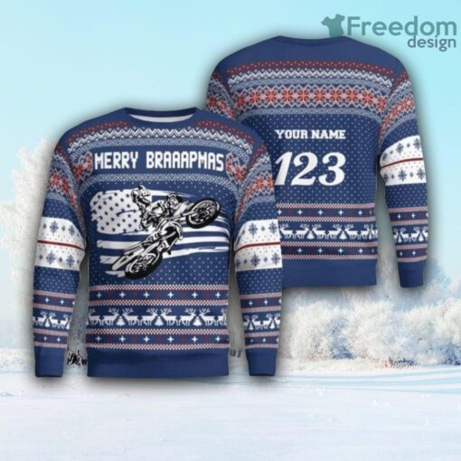 Christmas Motocross Rider 13 Custom Christmas Ugly Sweater For Fan Gift Christmas Product Photo 1