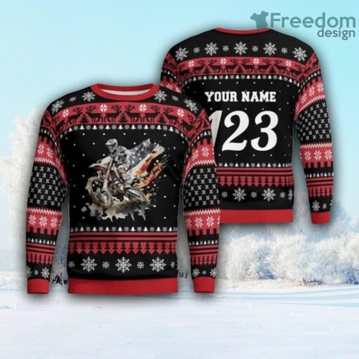 Christmas Motocross Rider 4 Custom Christmas Ugly Sweater For Fan Gift Christmas Product Photo 1