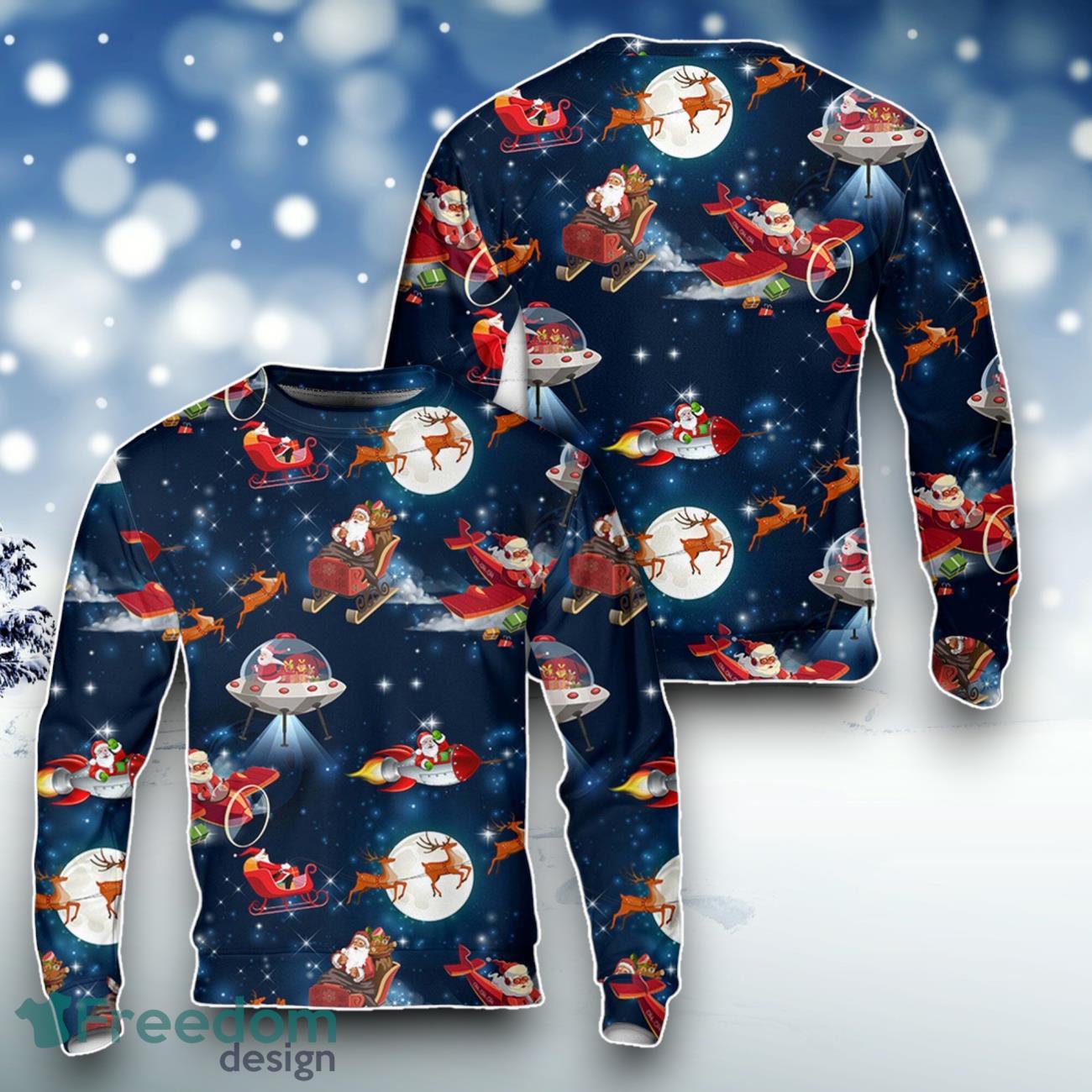 Christmas Space Pattern Noel Santa Sweater For Men Women image Christmas Space Pattern Noel Santa Sweater For Men Women Product Photo 1