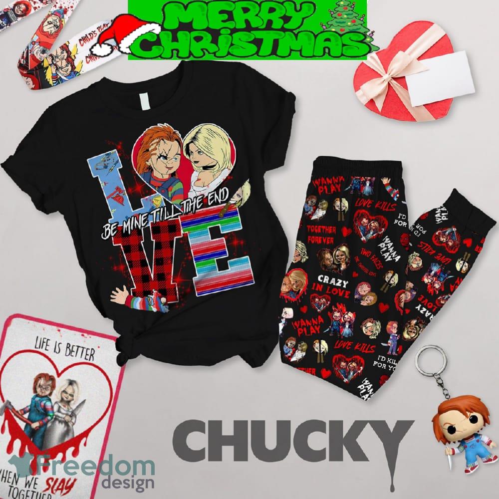 Chucky Valentine Be Mine Fleece Pajamas Set Gift Family image Chucky Valentine Be Mine Fleece Pajamas Set Gift Family - Chucky Valentine Be Mine Fleece Pajamas Set-1