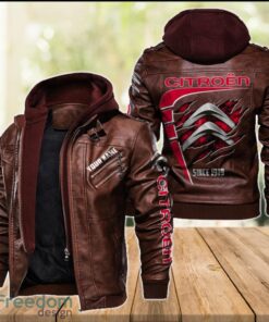 Citroen 2D Leather Jacket For Men Custom Name Special Gift Ideas Product Photo 2