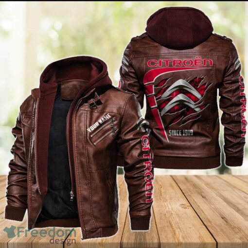 Citroen 2D Leather Jacket For Men Custom Name Special Gift Ideas Product Photo 2