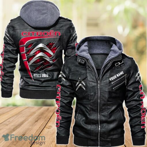 Citroen 2D Leather Jacket For Men Custom Name Special Gift Ideas Product Photo 1